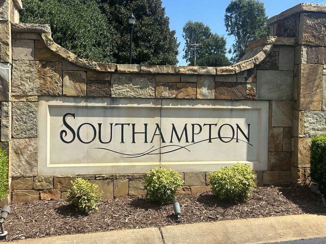 Entrance to Southampton in Simpsonville, SC
